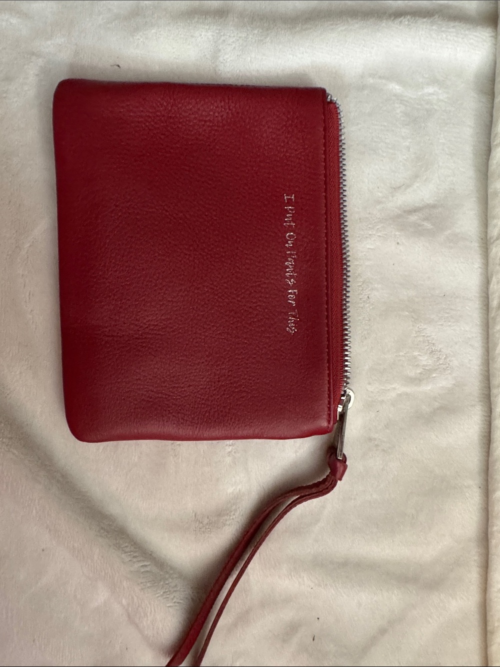Aimee Kestenberg Red Leather Wristlet Clutch